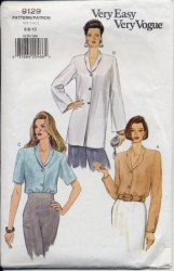 9129 SO EZ VOGUE SS-LS BLOUSE, TUNIC LENGTHS PATTERN 6-10 12-16 CHOICE